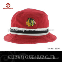 custom printed Chicago The Striped Bucket Hat Red